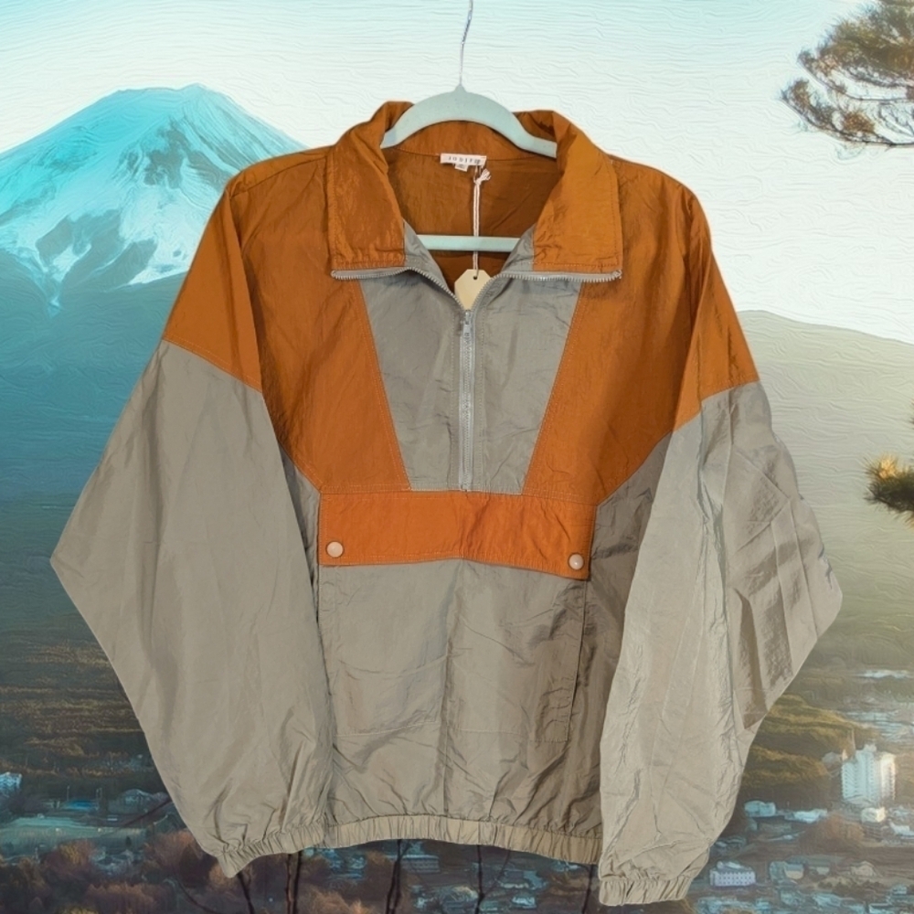 π€© NWT Jodifl Color block Windbreaker Jacket Size Medium - Picture 3 of 6